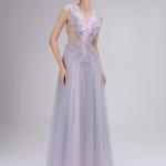 Ruffled Lilac Sheer Gown