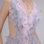 Ruffled Lilac Sheer Gown