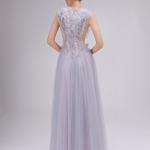 Ruffled Lilac Sheer Gown