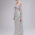 Sheer Sequin-embellished Mesh Gown