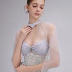 Sheer Sequin-embellished Mesh Gown