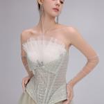 Structured Crystal-studded Corset & Layered Ball Gown